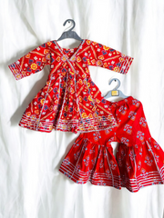 Red Aztec Gharara (matching boys available)