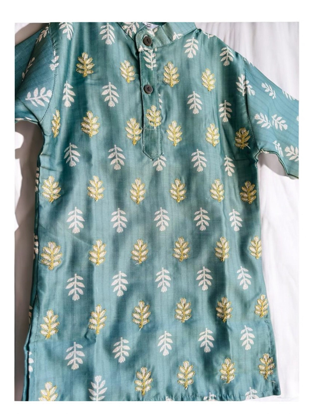Chanderi Turquoise Kurta Pajama