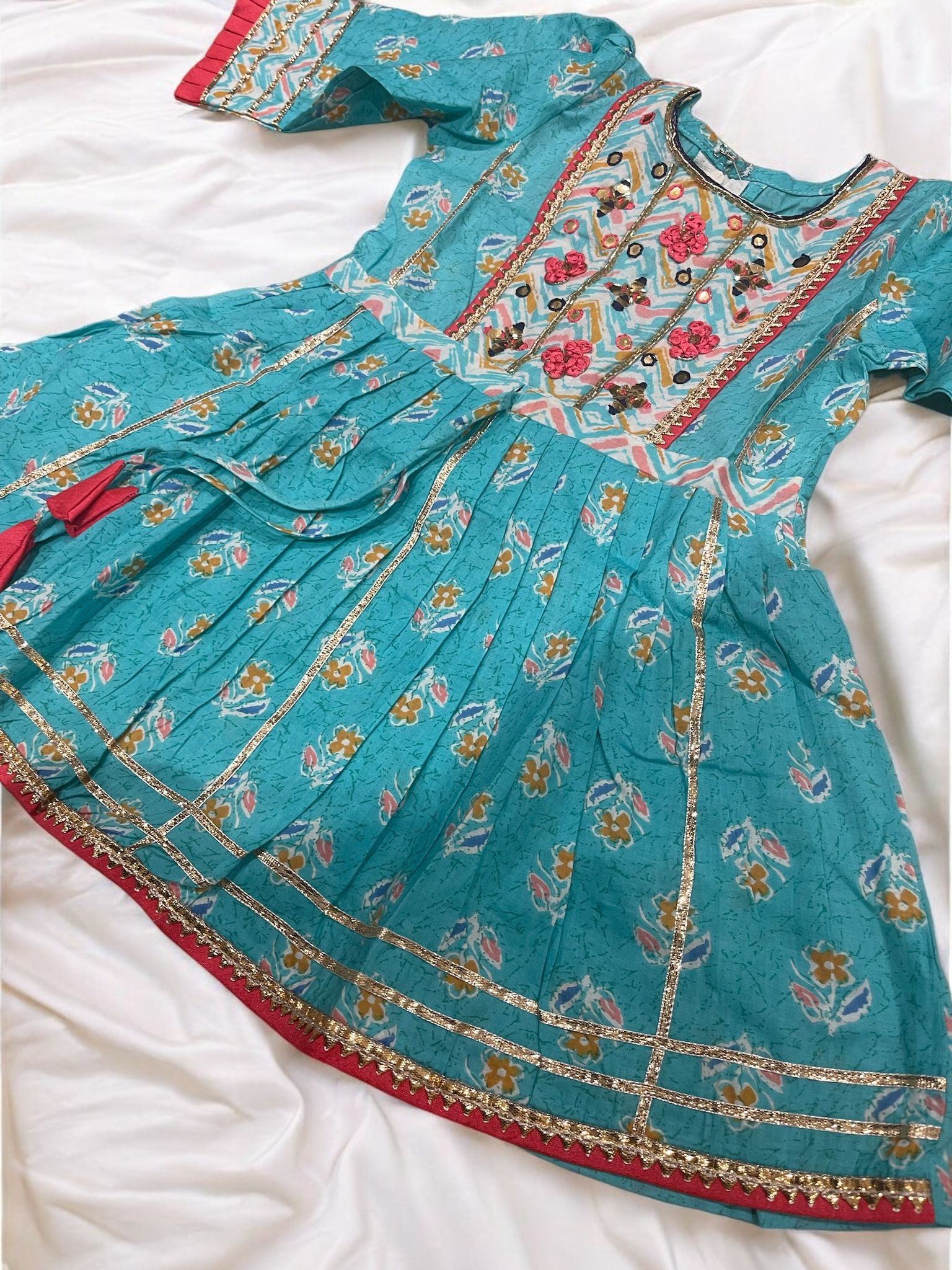 Turquoise Harem Pant Cotton Gharara