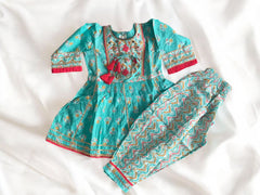 Turquoise Harem Pant Cotton Gharara