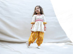 White and Yellow Peplum Harem