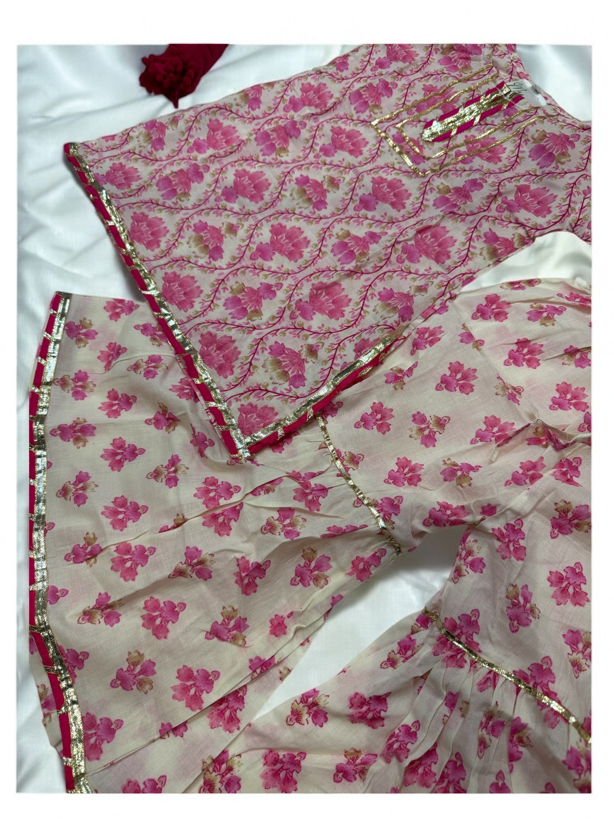 Pink and White Gharara (Mother)