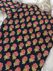 Navy Floral Kurta Pajama